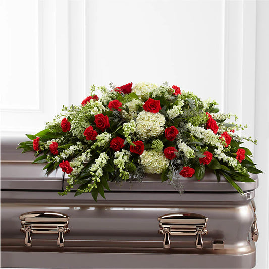 Red Rose Honor Casket