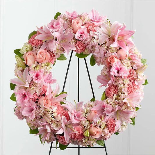 Peaceful Petals Standing Wreath